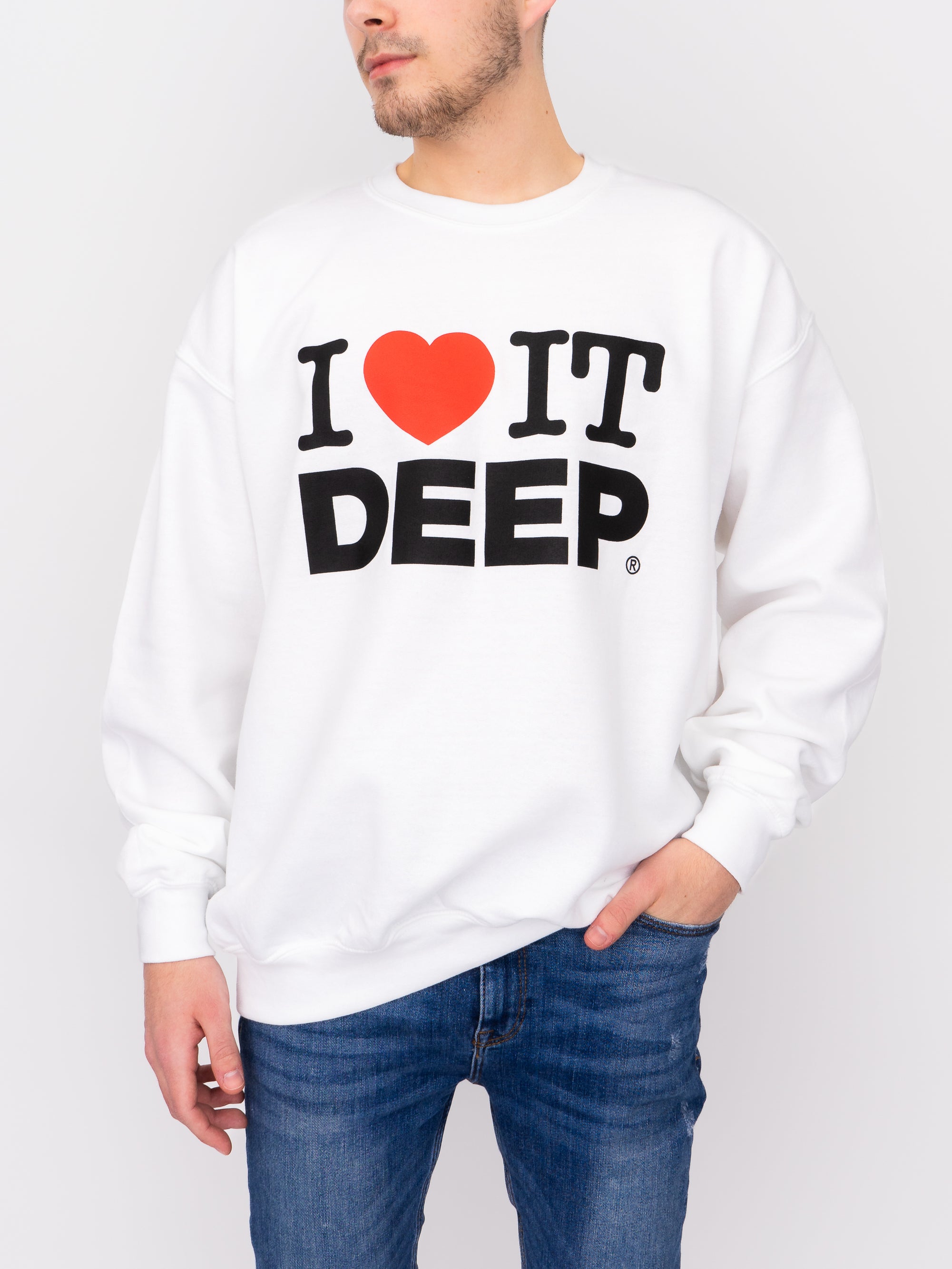 Crew Neck Sweatshirt - I ❤️ it DEEP